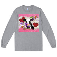 Heather Grey lotus heart cow valentine Long Sleeve Tee - AdoDesignShop