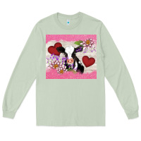Matcha lotus heart cow valentine Long Sleeve Tee - AdoDesignShop