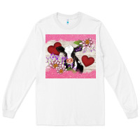 White lotus heart cow valentine Long Sleeve Tee - AdoDesignShop