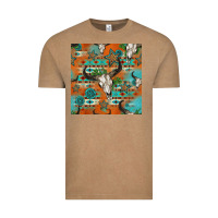 Vintage Coffee western bull skull seamless pattern Vintage Tee - HRA Design Shop