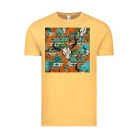 Vintage Mustard western bull skull seamless pattern Vintage Tee - HRA Design Shop