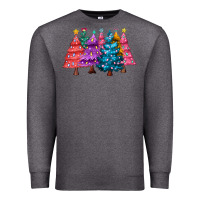 Charcoal Heather christmas trees and lights Premium Sweatshirt - MaliasSmallBusiness