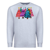 Heather Grey christmas trees and lights Premium Sweatshirt - MaliasSmallBusiness