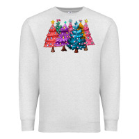 Oatmeal Heather christmas trees and lights Premium Sweatshirt - MaliasSmallBusiness