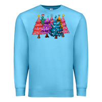 Ocean Blue christmas trees and lights Premium Sweatshirt - MaliasSmallBusiness