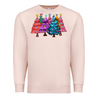Pale Pink christmas trees and lights Premium Sweatshirt - MaliasSmallBusiness