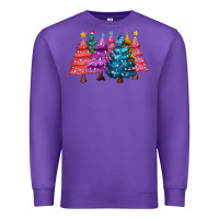 Purple christmas trees and lights Premium Sweatshirt - MaliasSmallBusiness