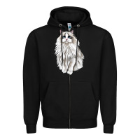 Black Ragdoll Cat Zipper Hoodie - LillyAllenDesigns