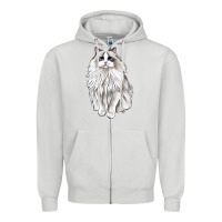 Dove Grey Ragdoll Cat Zipper Hoodie - LillyAllenDesigns