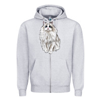 Heather Grey Ragdoll Cat Zipper Hoodie - LillyAllenDesigns