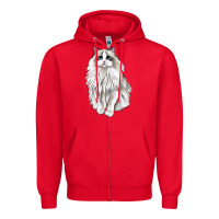 Red Ragdoll Cat Zipper Hoodie - LillyAllenDesigns