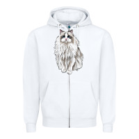 White Ragdoll Cat Zipper Hoodie - LillyAllenDesigns