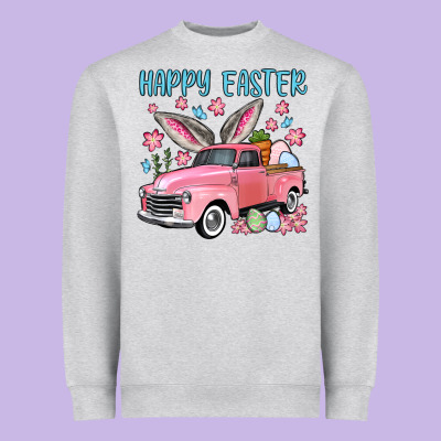Happy Easter Truck Heavyweight Sweatshirt Designed By Oliviacreatesart