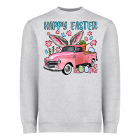 Heather Grey Happy Easter truck Heavyweight Sweatshirt - OliviaCreatesArt