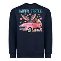 Navy Happy Easter truck Heavyweight Sweatshirt - OliviaCreatesArt