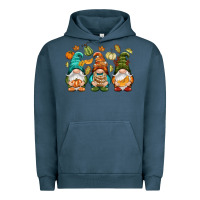 Pigment Midnight Navy Fall gnomes Urban Hoodie - NancyCooperArtShop