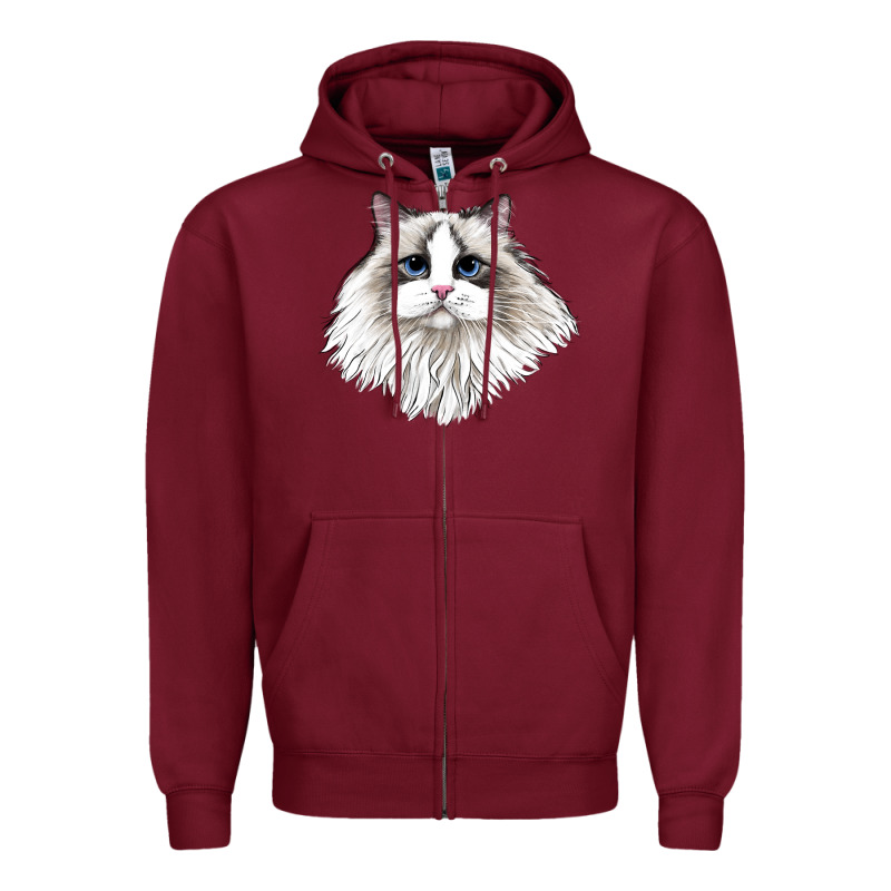 Ragdoll Face Cat Zipper Hoodie by LillyAllenDesigns | Teevron