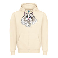 Sandshell Ragdoll Face Cat Zipper Hoodie - LillyAllenDesigns