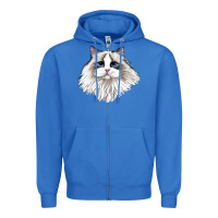 True Royal Ragdoll Face Cat Zipper Hoodie - LillyAllenDesigns