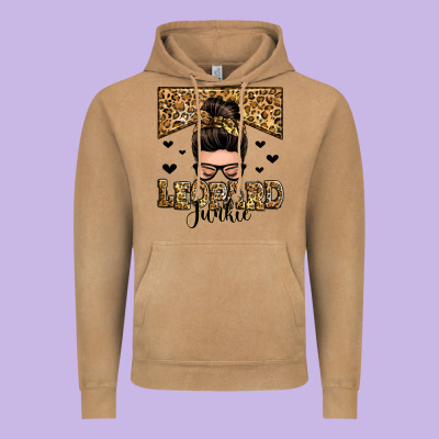 Leopard Junkie Messy Bun Vintage Hoodie Designed By Zillion Design Studio
