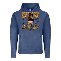 Vintage Denim leopard junkie messy bun Vintage Hoodie - Zillion Design Studio