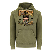 Vintage Olive leopard junkie messy bun Vintage Hoodie - Zillion Design Studio