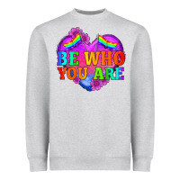 Heather Grey be who you are Heavyweight Sweatshirt - HRA Design Shop