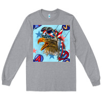 Heather Grey mullet eagle with balloon seamless pattern Long Sleeve Tee - BundleAndBundleShop