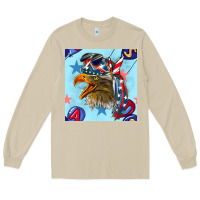 Mushroom mullet eagle with balloon seamless pattern Long Sleeve Tee - BundleAndBundleShop