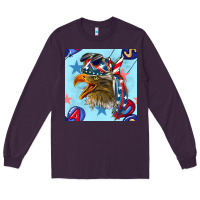 Mullet Eagle With Balloon Seamless Pattern Long Sleeve Tee | Teevron