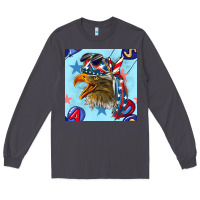 Smoke mullet eagle with balloon seamless pattern Long Sleeve Tee - BundleAndBundleShop