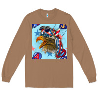 Toasted Coconut mullet eagle with balloon seamless pattern Long Sleeve Tee - BundleAndBundleShop