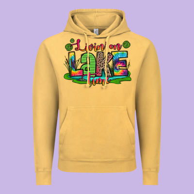 Living On Lake Time Vintage Hoodie Designed By Zillion Design Studio