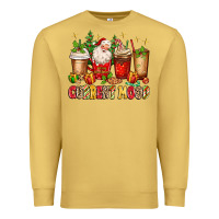 Antique Gold Christmas Santa coffee cups current mood Premium Sweatshirt - MaliasSmallBusiness