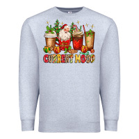 Heather Grey Christmas Santa coffee cups current mood Premium Sweatshirt - MaliasSmallBusiness