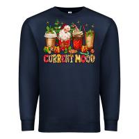 Navy Christmas Santa coffee cups current mood Premium Sweatshirt - MaliasSmallBusiness