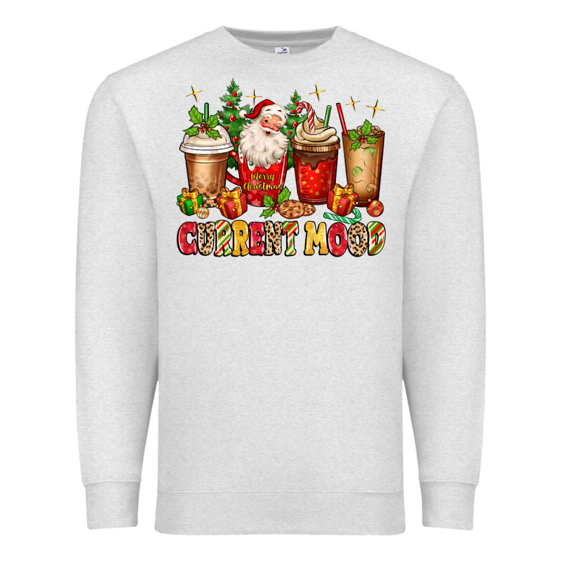 Christmas Santa Coffee Cups Current Mood Premium Sweatshirt by MaliasSmallBusiness | Teevron