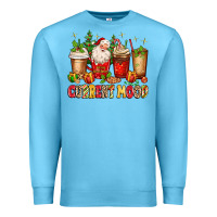 Ocean Blue Christmas Santa coffee cups current mood Premium Sweatshirt - MaliasSmallBusiness