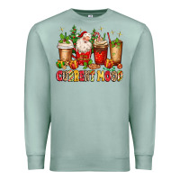 Seafoam Christmas Santa coffee cups current mood Premium Sweatshirt - MaliasSmallBusiness