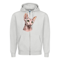 Dove Grey Sphynx Cat Zipper Hoodie - LillyAllenDesigns