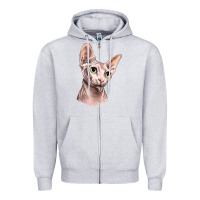Heather Grey Sphynx Cat Zipper Hoodie - LillyAllenDesigns