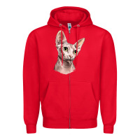 Red Sphynx Cat Zipper Hoodie - LillyAllenDesigns