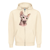 Sandshell Sphynx Cat Zipper Hoodie - LillyAllenDesigns