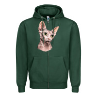 Sports Green Sphynx Cat Zipper Hoodie - LillyAllenDesigns