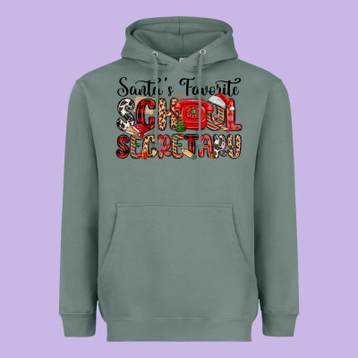 Santa S Favorite Coffee School Secretary Heavyweight Hoodie Designed By Maliassmallbusiness
