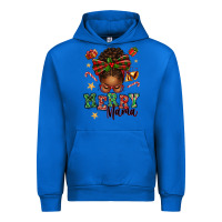 Cobalt merry mama afro messy bun Urban Hoodie - texasbilliewilder
