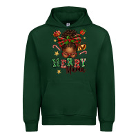 Forest Green merry mama afro messy bun Urban Hoodie - texasbilliewilder
