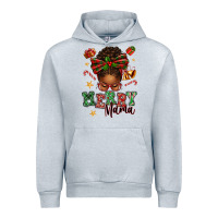 Heather Grey merry mama afro messy bun Urban Hoodie - texasbilliewilder