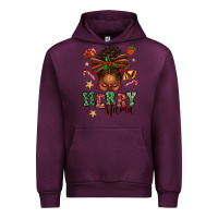 Mauve Wine merry mama afro messy bun Urban Hoodie - texasbilliewilder