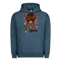 Pigment Midnight Navy merry mama afro messy bun Urban Hoodie - texasbilliewilder